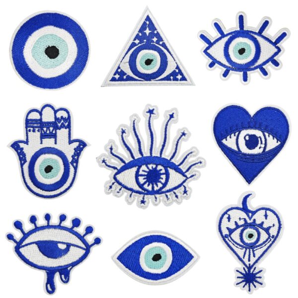 Wholesale Evil Eye Embroidered Patch Decorative Iron-On Applique Fashion Accessory Party Gift Boutique Resale