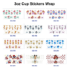Wholesale 8pcs Sweet Bow Girl 3oz Cup Stickers Wrap OLY Exclusive