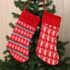 Wholesale Knitted Striped Christmas Stocking Holiday Gift Decorative Bag for Boutique Resale