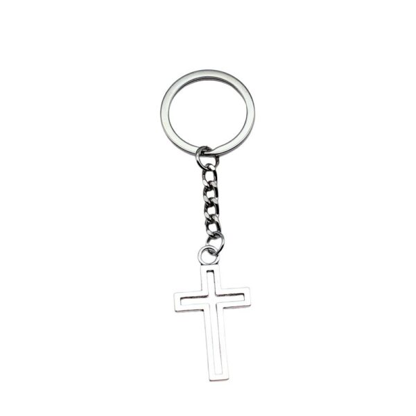 oly-b7eb820889f224a091292c9bc6112407 Wholesale Western Style Cross Pendant Keychain Metal Silver Bag Charm Jewelry Accessory