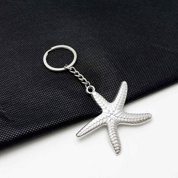 Wholesale Nautical Starfish Keychain Pendant Retro Ocean Themed Zinc Alloy Fashion Accessory for Keys, Bags,