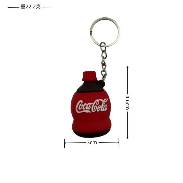 Wholesale Cartoon Cola Bottle Keychain Simulated Sprite Pendant Trendy Car Key Accessory for Party