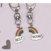 Wholesale Alloy Rainbow Keychain Pendant Pair Korean Style Decorative Accessory for Bags or Keys