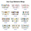 Wholesale 8pcs Kids Picture Book Cartoon Reading Theme Print 3oz Cup Stickers Wrap OLY Exclusive