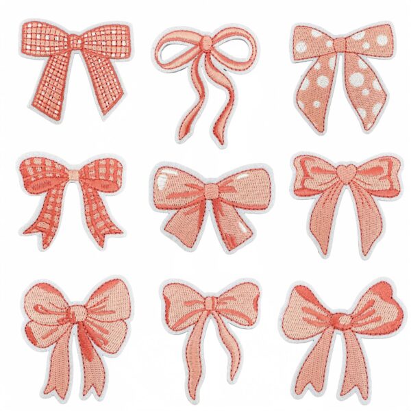 oly-b81e5271c47896563e646b47495a8228 Wholesale Embroidered Sweet Pink Bow Patch - Trendy Fashion Accessory for Bags and DIY