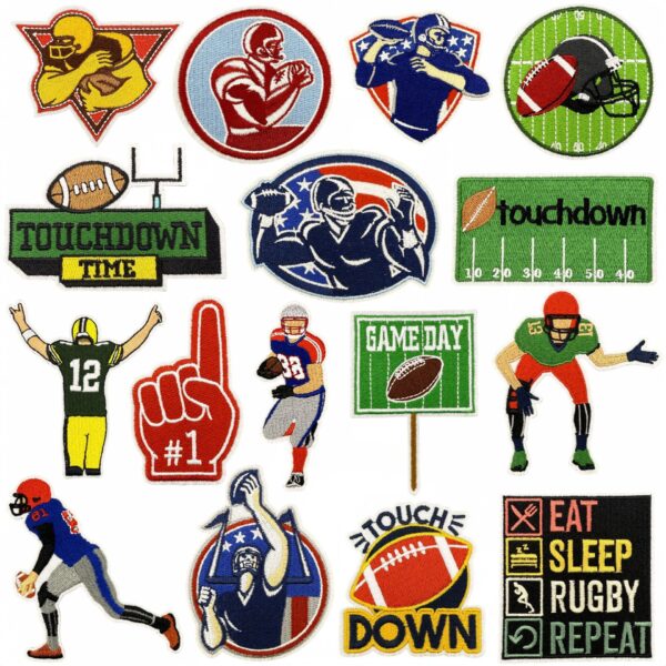 oly-b828d93c360d8c9af6f62400d2d13b48 Wholesale Chic Embroidered Rugby Patch Iron-On Decorative Badge for Clothing Bags DIY Accessory Resale