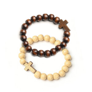 oly-b82b7e90c65db16e73854e38c58af4e3 Wholesale Vintage Wood Cross Bracelet Handmade Natural Wood Beads Wedding Gift Jewelry Accessory