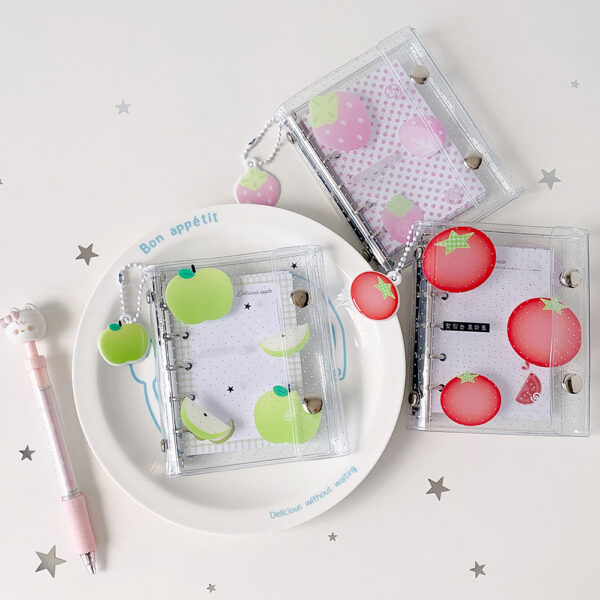 oly-b8429a4a561e944116706b487b206f27 Wholesale Literary Style Strawberry Pattern PVC Loose Leaf Notebook for Student DIY Journaling