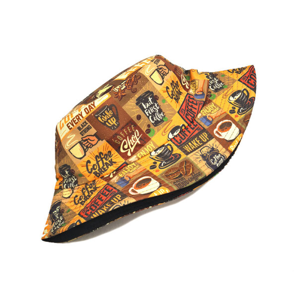 oly-b84e6f450c0f19f48da351a0c8c46d40 Wholesale Coffee Pattern Bucket Hat Sun Protection Fashion Accessory Casual Gift for Women