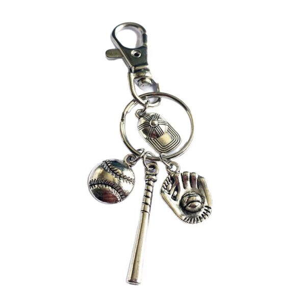 Wholesale Baseball Motif Keychain Alloy Car Key Accessory Decorative Gift