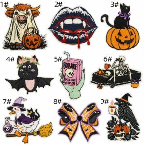 Skull cloth patch set 9 pieces