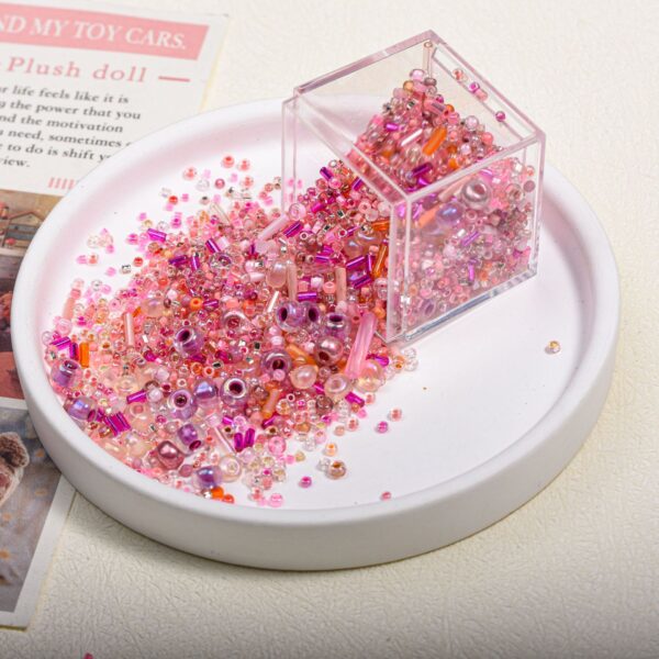 oly-b895979bcd443219acbbf8118a3b031f Wholesale Trendy Light Luxury Acrylic Electroplated Beads Pink 15g for DIY Phone Chain Jewelry
