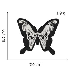 Skull butterfly cloth sticker 4#