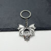 Wholesale Silver Bat Keychain Zinc Alloy Gothic Halloween Gift Fashion Accessory for Boutique Resale