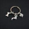 Wholesale Alloy Dachshund Heart Bone Keychain Stylish Dog Keychain for Car Keys or Bag Charm Boutique Resale