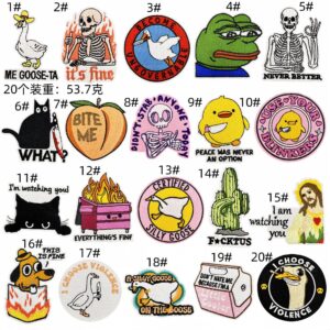 Cartoon animal cloth stickers set of 20 pieces