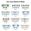 Wholesale 8pcs Aesthetic Blue Cartoon Character 3oz Tumbler Stickers Wrap OLY Exclusive