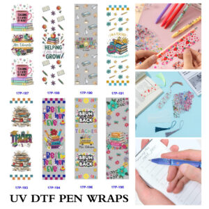 oly-b8e38bea558bf340d558d9c4d239b7f4 Wholesale 2/8/16 pcs UV DTF Back to School Pen and Bookmark Stickers