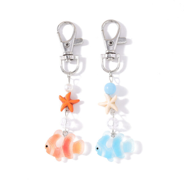 oly-b8ea66c504b0d2bcfe55837f596299cf Wholesale Resin Starfish Clownfish Keychain Trendy Ocean Animal Key Ring for Gifts