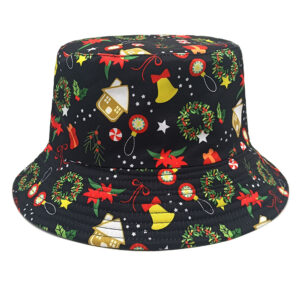 Wholesale Christmas Printed Bucket Hat for Women Sun Protection Casual Everyday Wear