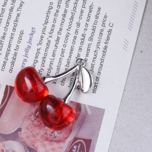 oly-b9100b45a291ad4c3a660fbcc419d00a Wholesale Simulated Cherry Fruit Resin Pendant DIY Fashion Accessory Gift