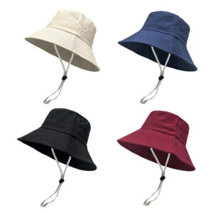 oly-b9271e721e26b21f01238835480586c1 Wholesale Black Solid Bucket Hat Sun Protection Hat for Summer Outdoor
