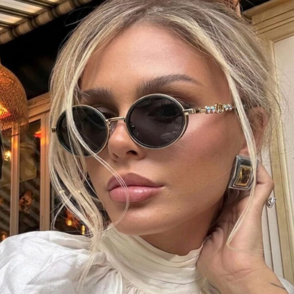oly-b95f19293bd458cc9d7fe50f4ba4171b Wholesale Metal Oval Rhinestone Sunglasses Trendy Fashion Accessory for Party or Boutique Resale