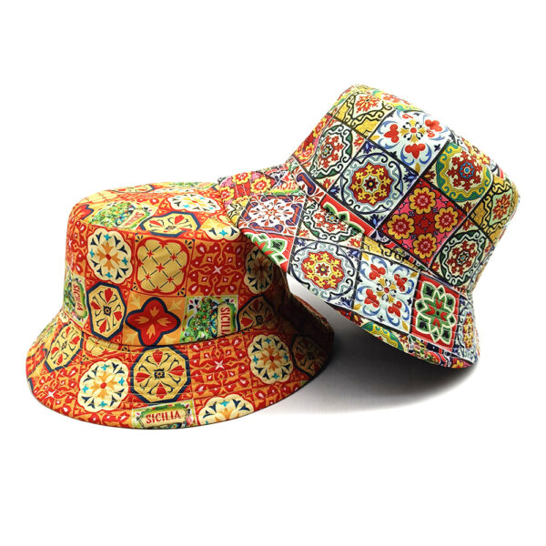 oly-b9726661bb6616d59bfc2c0632578ec5 Wholesale Bohemian Sunflower Double Sided Fisherman Hat Sun Protection Boutique Resale Hat