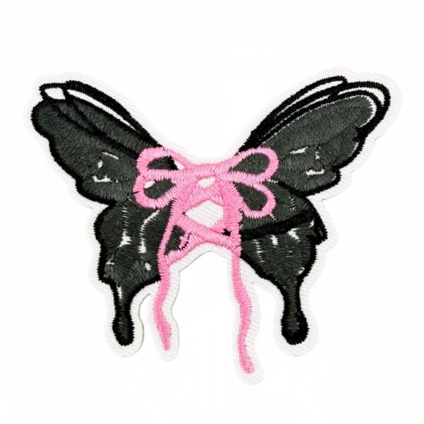 Wholesale Trendy Embroidered Patch Set 27 Pieces Black Pink Skull Heart Butterfly Decorative Accent for DIY Clothing Bag