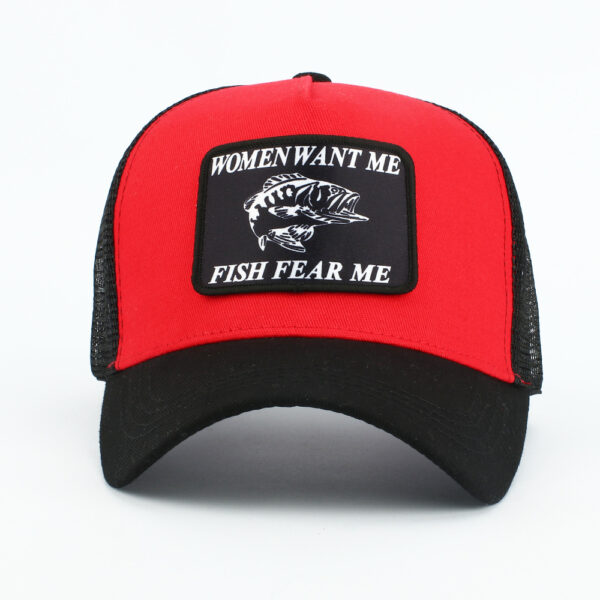 oly-b9785d57494cdce183be0f9657ada1ae Wholesale All Black Breathable Baseball Cap with Tropical Fish Print Retro Style Adjustable Summer Hat