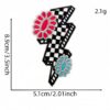 oly-b9882faca786df92ac855de734a1fad1 Wholesale Western Style Skull Checkerboard Embroidered Patches 15pc Set for DIY Decorative Accent