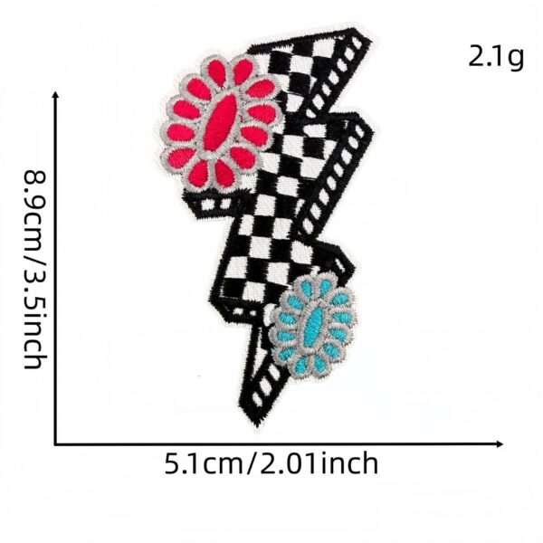 oly-b9882faca786df92ac855de734a1fad1 Wholesale Western Style Skull Checkerboard Embroidered Patches 15pc Set for DIY Decorative Accent