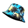 oly-b98c04b20023ff349be9d438c50a70e1 Wholesale Chic Orange Double Sided Fisherman Hat with Colorful Coconut Tree Print Unisex Sun Hat