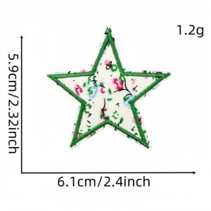 Five-pointed star floral cloth patch 2#Green
