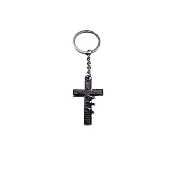 Wholesale Stylish Cross Pendant Keychain Graphite Zinc Alloy Car Key Fashion Accessory OLY Exclusive