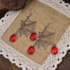 Wholesale Gunmetal Black Zinc Alloy Spider Web Earrings Punk Vintage Jewelry Accessory