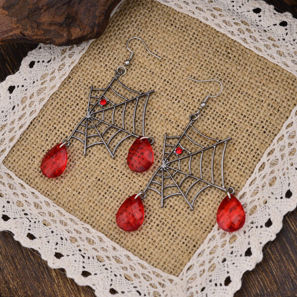 oly-b99a9bb1af4cd6b8a466c7b531b65dca Wholesale Gunmetal Black Zinc Alloy Spider Web Earrings Punk Vintage Jewelry Accessory