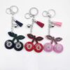 Wholesale Rhinestone Cherry Keychain Zinc Alloy Leather Pendant Fashion Accessory