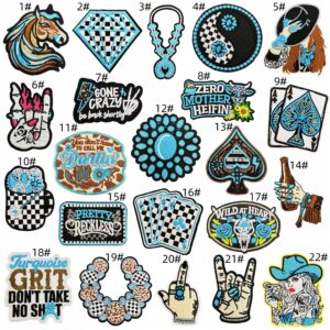 Western denim patch set 22 pieces