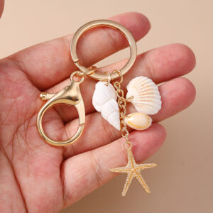 Shell starfish keychain