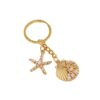 Wholesale Gold Metal Pearl Shell Heart Keychain Fashion Accessory