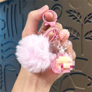 Hair ball with oil and luminous beads - pink / Packed in a single opp bag