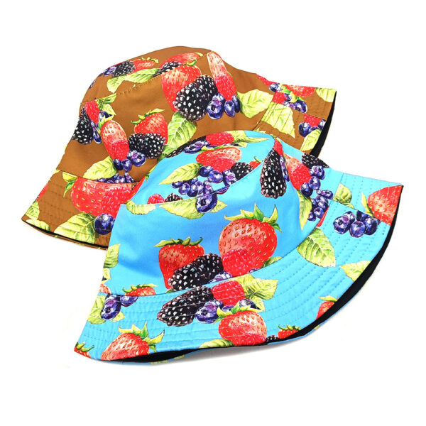 oly-ba258639d27f19db256ed6e43776f668 Wholesale Strawberry Print Fisherman Hat Summer Fashion Accessory Gift