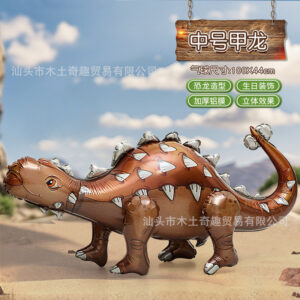 Aluminum three-dimensional medium-sized ankylosaurus-f0769