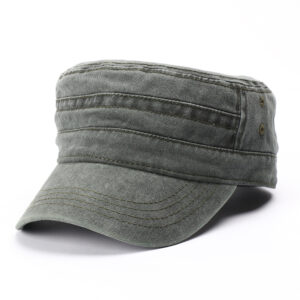oly-ba81be9b8bfb273b057e188d9465ca0c Wholesale Washed Flat Top Military Cap Trendy Men's Hat for Everyday Wear