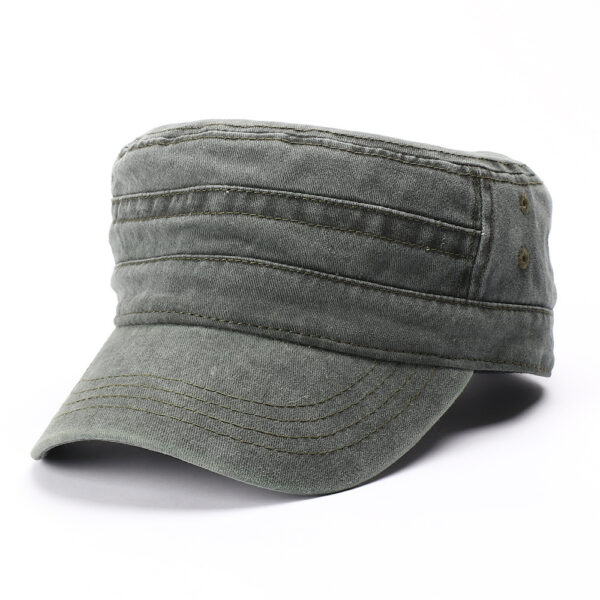 oly-ba81be9b8bfb273b057e188d9465ca0c Wholesale Washed Flat Top Military Cap Trendy Men's Hat for Everyday Wear