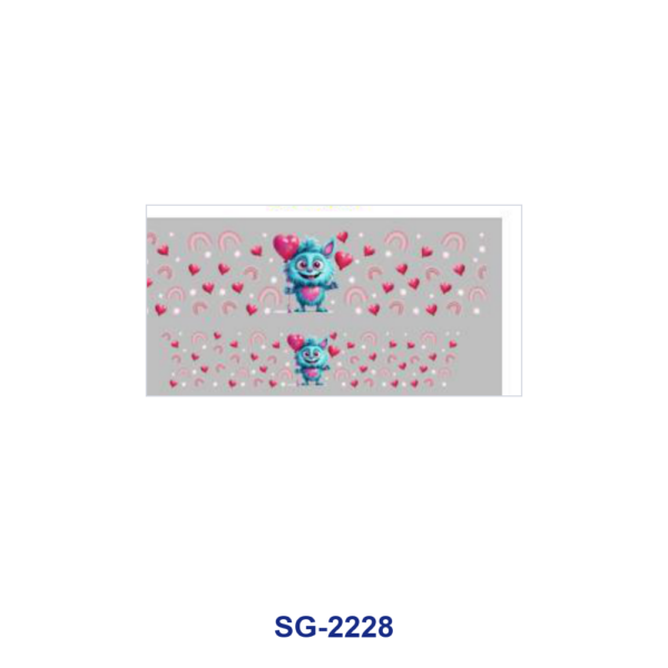 oly-ba8865585f136f6dae5627bf30107ed9 Wholesale 8pcs Mixed Cute Cartoon Monster Heart Print 3oz Cup Stickers Wrap