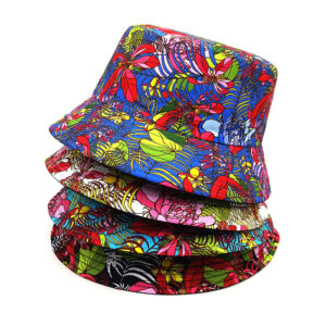 Wholesale Tropical Banana Leaf Print Bucket Hat Women Sun Hat for Vacation Beach Summer