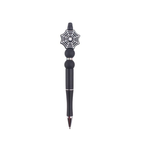 Wholesale Creative Handmade Spider Web Silicone Beaded Rotating Pen  Decorative Office Craft Supply