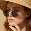 oly-bab5615c8ae7dd51fb8bb40960ab4d6f Wholesale Chic Rimless Polygonal Photochromic Sunglasses Gold Frame for Women